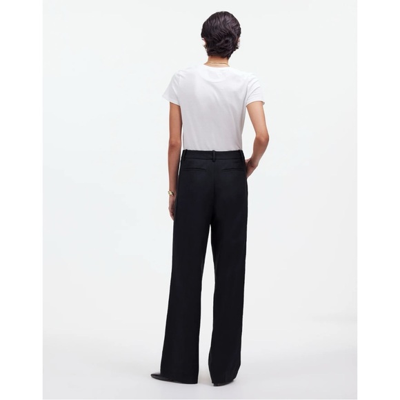 NWT Madewell Size 2 Slouchy Straight Pants in Drapey Twill True Black - Picture 2 of 10